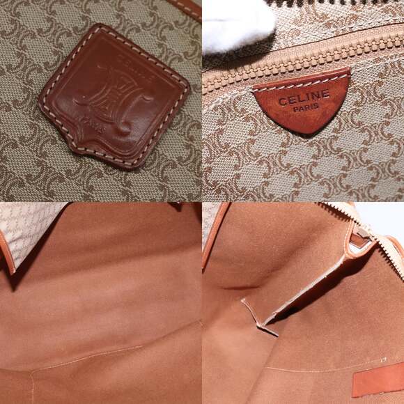 CELINE Macadam Canvas Shoulder Bag Pvc Beige Gold - Picture 11 of 12